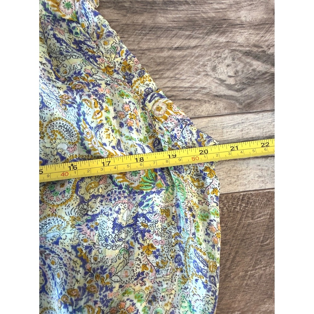 Rachel Zoe Blouse‎ Medium Floral Sleeveless Smocked Waist Cottagecore Feminine - Picture 3 of 5